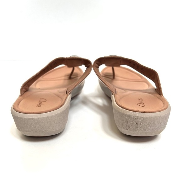 Clarks Wave Walk Pop Toe Post Dusty Pink Jewel Embellished Sandals, Size 8.5 - Picture 12 of 14